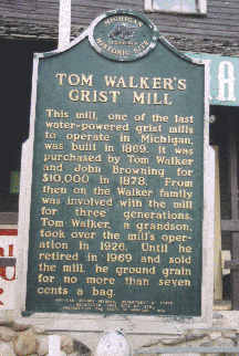 Historic Marker at Parshallville Grist Mill