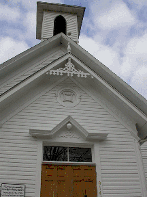 Closeup of front at Pyresbyterian Church